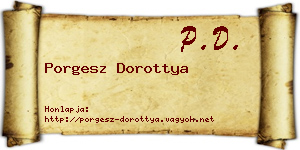 Porgesz Dorottya névjegykártya
